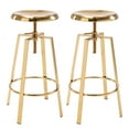thumbnail image 1 of Gold Bar Stools Set of 2, Backless Counter Height Swivel Bar Stools for Kitchen Island, Modern Round Barstools Counter Stool (Gold), 1 of 9