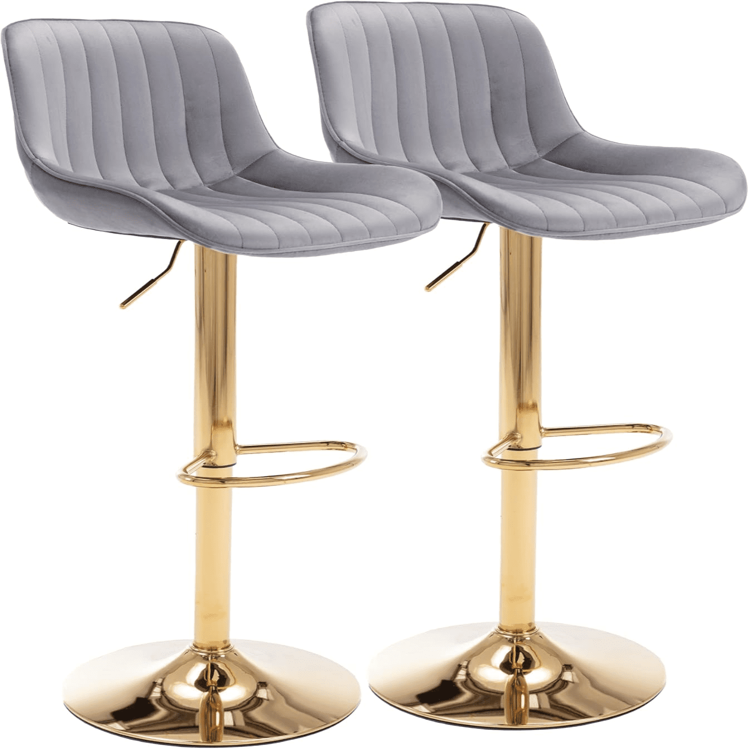 Gold Bar Stools Swivel Adjustable Counter Height Barstools Modern ...