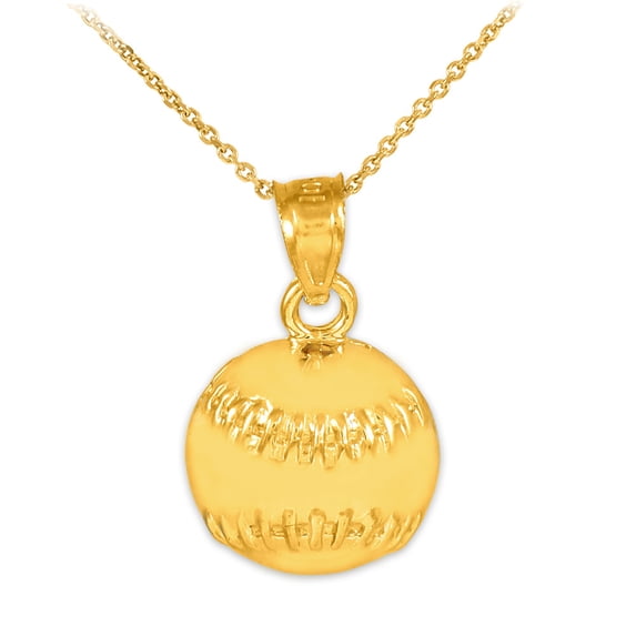 Gold Baseball/Softball Charm Sports (10K Yellow Gold, Pendant)