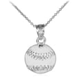 thumbnail image 1 of Gold Baseball/Softball Charm Sports (14K White Gold, Pendant with 18" chain), 1 of 2