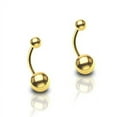 thumbnail image 1 of Gold Basic Belly Ring (PL) 14G (1.6MM) #94 (Gold), 1 of 3