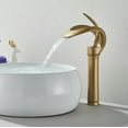thumbnail image 1 of Gold Bathroom Basin Sink Faucet Brass Single Hole Single Handle Hose Mix Hot & Cold Water, 1 of 8