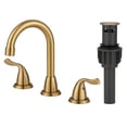 thumbnail image 1 of Wowow Widespread Bathroom Faucet, 8 inch 3 Hole 2 Handle with Drain Assembly, Brushed Gold, 1 of 7