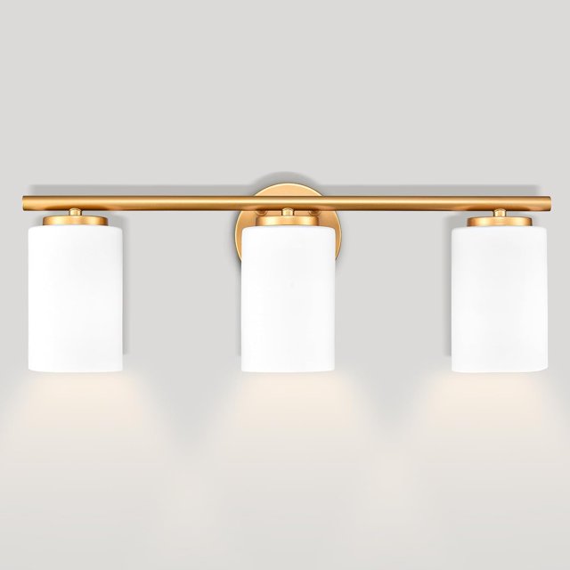 Gold Bathroom Light Fixtures Brushed Gold Vanity Light Fixture Over