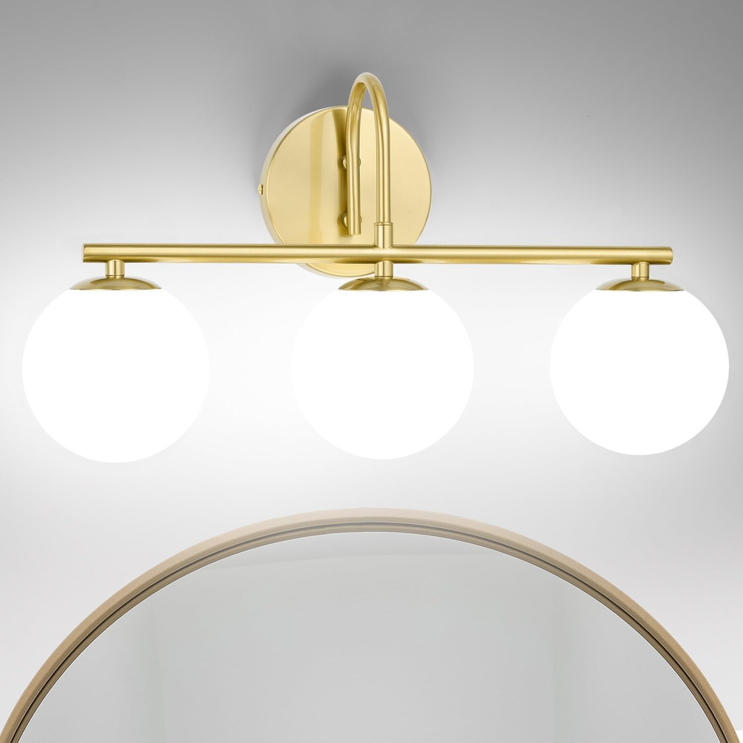Gold Bathroom Light Fixtures, Gold Vanity Lights 3-Light Bathroom ...
