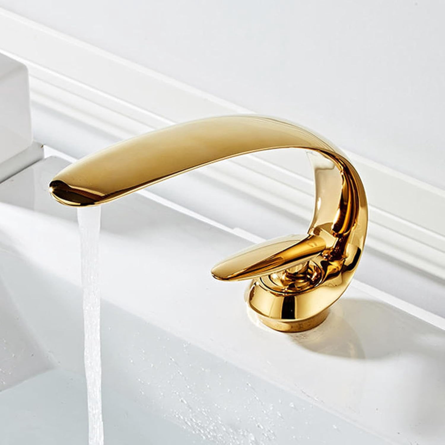 Gold Bathroom Sink Faucet Single Handle Bathroom Sink Faucet Hot Cold Water Sink Faucet Brass ...