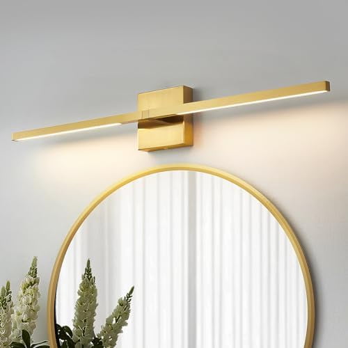 Bathroom Light Bar Joossnwell 24 Inch Gold LED Vanity Light - Dimmable Ing 16W 3000K Warm White Bathroom Mirror Light