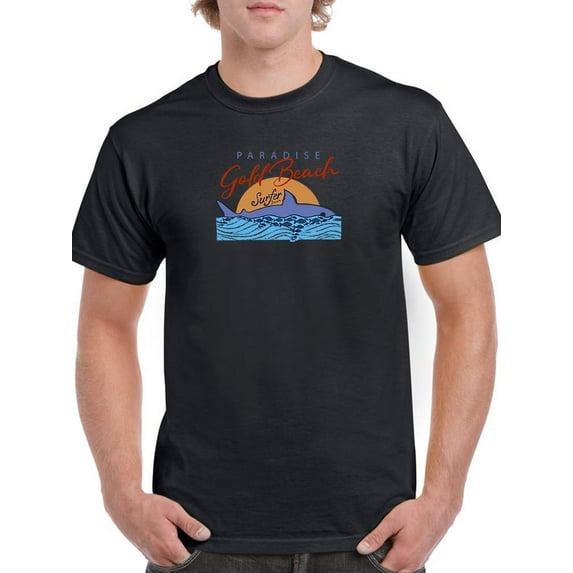 Gold Beach Surfer Art T-Shirt Men -Image by Shutterstock, Male x-Large