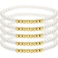 thumbnail image 1 of Gold Beaded Bracelets for Women, 18K Gold Plated Stackable Stretch Bead Ball bracelet Set Jewelry Gifts for Women Teen Girls, 1 of 5