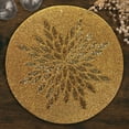 thumbnail image 1 of Gold Beaded Placemats Set of 2 for Dining Coffee Table Scratch Heat Stain Resistant Charger Kitchen Decor Durable Tablemats - Fall Autumn Thanksgiving Holiday - 14 Inches, 1 of 7