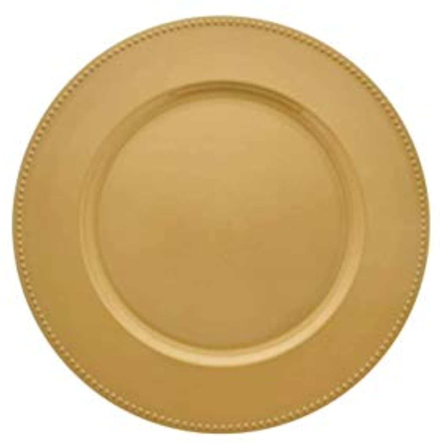 Gold Beaded Rim 13" Charger Plates Set of 4