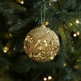 thumbnail image 1 of Taicans Gold Beaded Star Christmas Ornament - 3.1IN Shatterproof Hanging Bauble for Tree Decorations | Holiday Party & Home Decor | Sustainable Glitter Finish | New Year Gift Idea,1Pcs, 1 of 5