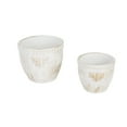 thumbnail image 1 of Gold Bee White Washed Cement Flower Pot (Set of 2), 1 of 2