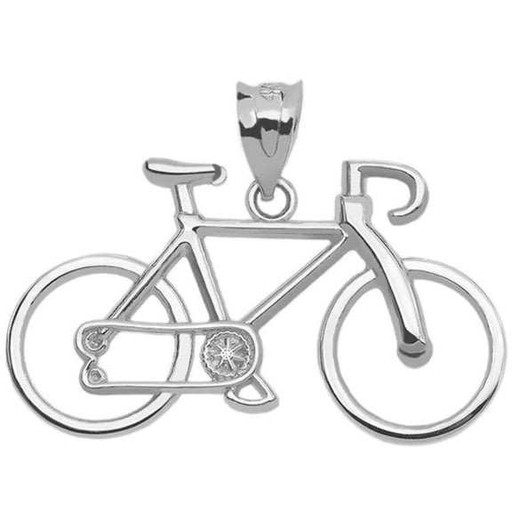 Gold Bicycle Pendant Necklace (Available in Yellow/Rose/White Gold)(14K Gold, Pendant Only)