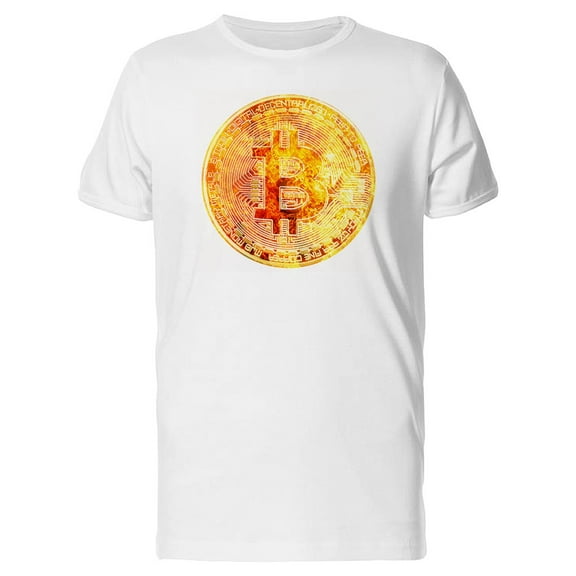 Gold Bitcoin Cryptocurrency  T-Shirt Men -Image by Shutterstock, Male Small