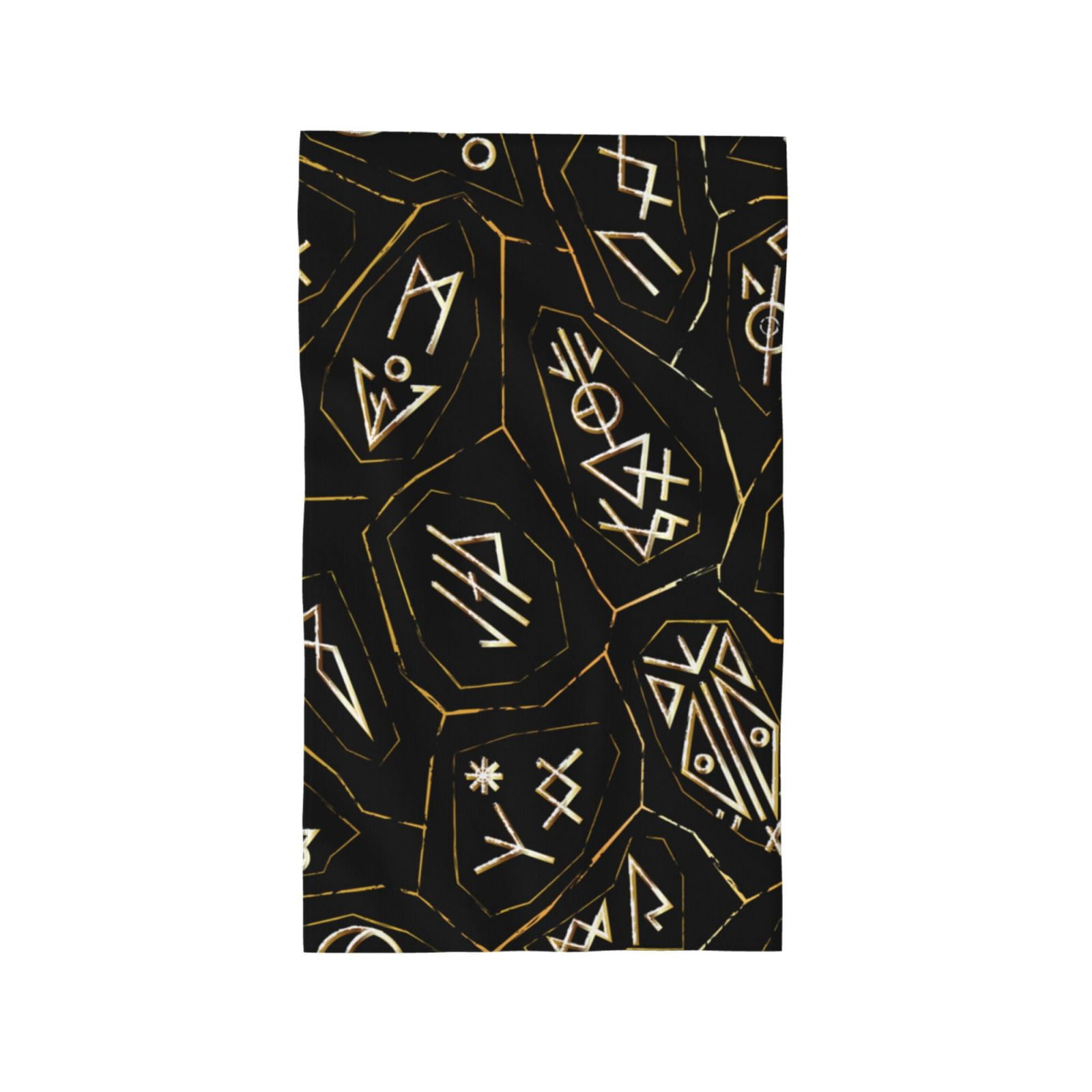 Gold Black Ancient Runes 27.5" x 16" Ultra Soft Hand Towel, Face Wash Cloth for Bathroom, Gym, Travel, Pool