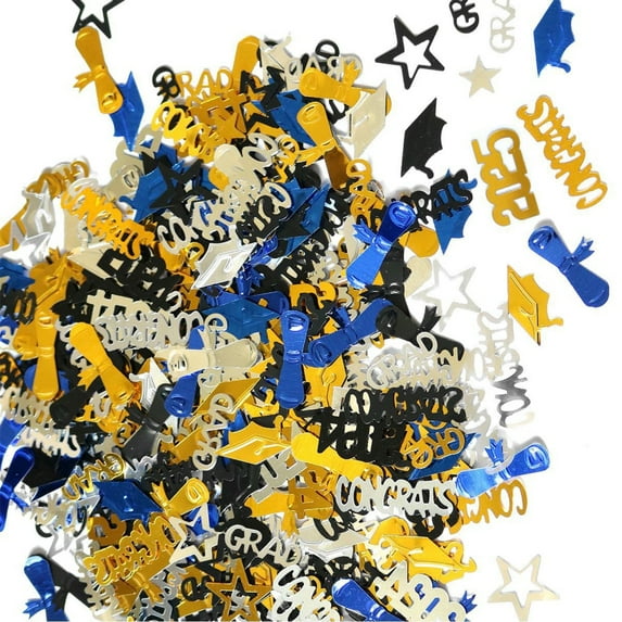 Gold Black Blue Blue Graduation Confetti Glittering Throw Decorations for School