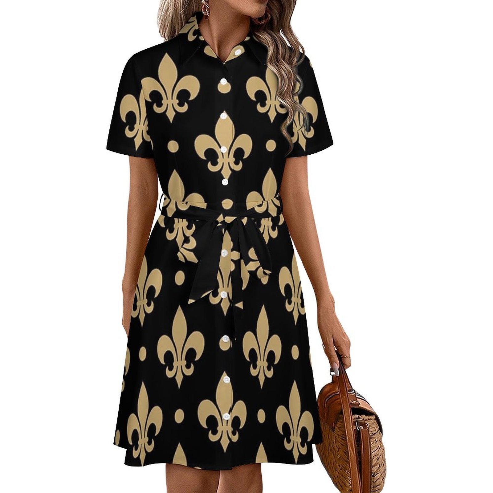 black and gold saints dress New Orleans Saints Black & Gold Glitter Script Tinsel Dress – SASH Clothing  Bar main image 0