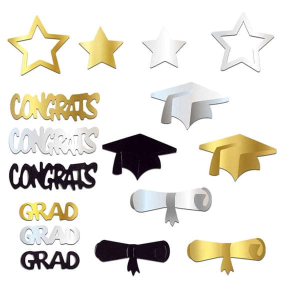 Gold Black Graduation Paper Scraps, 2026 Table Confetti for Graduation Celebrations, Congrats Party Decorations