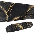 thumbnail image 1 of Gold Black Grey Marble Gaming Mouse Pad 31.5×11.8 Inch XL Extended Large Mouse Pad Non-Slip Rubber Base Laptop Desk Pad Computer Keyboard Mouse Mat Home Office Decor Accessories, 1 of 6