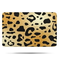Gold and Black Of Leopard Print Bathroom Rugs Mat,Non Slip Microfiber Bathroom Rug,Rubber Backing,Soft Bathroom Mats for Bathroom Floor,Tub and Shower,17x27in(43x68cm)