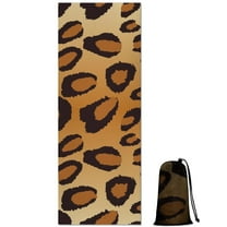 Gold and Black Of Leopard Print Hot Yoga Mat Towel Non Slip for Hot Yoga - Quick-Drying Yoga Mat Cover with 4 Corner Pockets with Travel Bag - Hot Yoga Towel Non Slip 70"x26"