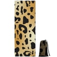 thumbnail image 1 of Gold and Black Of Leopard Print Hot Yoga Mat Towel Non Slip for Hot Yoga - Quick-Drying Yoga Mat Cover with 4 Corner Pockets with Travel Bag - Hot Yoga Towel Non Slip 70"x26", 1 of 6