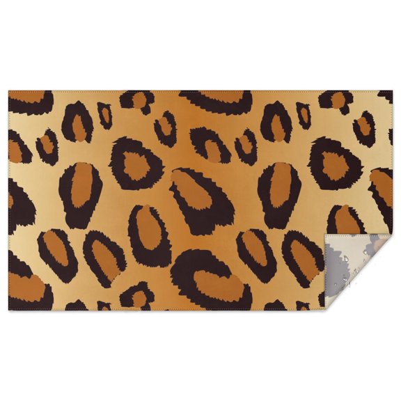 Gold and Black Of Leopard Print Rectangle Tablecloth 60"x102",Waterproof Polyester Rectangle Table Cloth, Wipeable Spillproof Polyester Tablecloth for Dining, Camping, Indoor and Outdoor