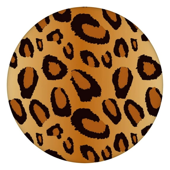 Gold and Black Of Leopard Print Round Fitted Tablecloth with Elastic Edge,Dining Table Cover Waterproof,Outdoor Round Tablecloth for Camping,Dining,Indoor and Outdoor