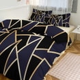 thumbnail image 1 of Gold Black Line Abstract Geometric 3D Pattern 3D Duvet Cover Set Quilt Cover Theme of for Bedroom Decoration, 1 of 6