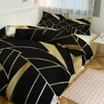 thumbnail image 1 of Gold Black Line Abstract Geometric 3D Pattern Duvet Cover Set Bedding Set Polyester Quilt Cover for Bedroom Decoration, 1 of 6