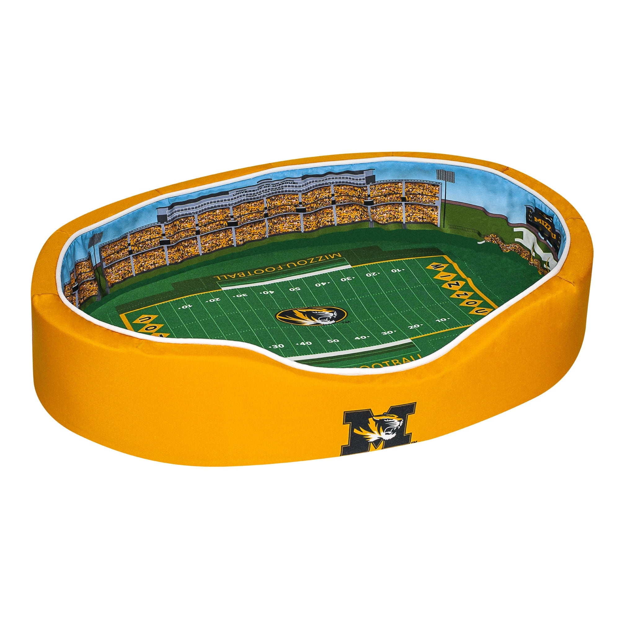 Gold/Black Missouri Tigers 34'' x 22'' x 7'' Medium Stadium Oval Dog Bed