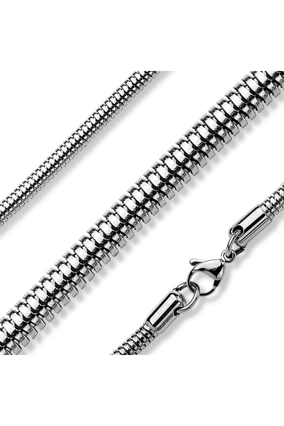 Gold, Black, Silver Stainless Steel Snake Serpentine Chain Necklace 2.5mm-4mm