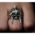 thumbnail image 1 of Gold Black Skull Head Titanium Steel Men's Ring, 1 of 4