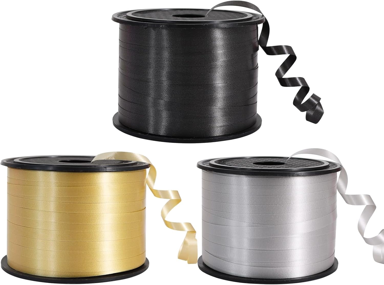 Gold, Black and Silver Curling Ribbon Balloon String Gift Wrapping ...