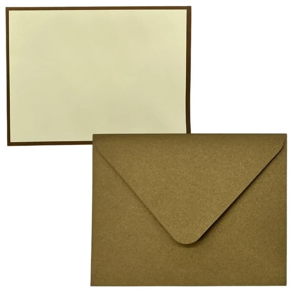 Gold Blank Notecard & Envelope Set - 5.5 x 4.25 Inches - 8 Cards 8 Envelopes (16 Pc)