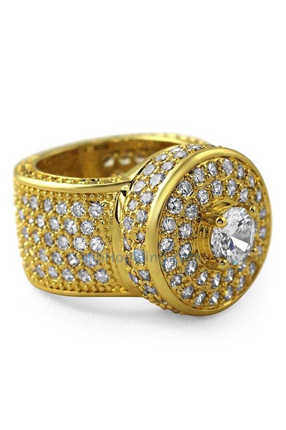 Gold Bling Bling Cluster Iced Out Ring (12)
