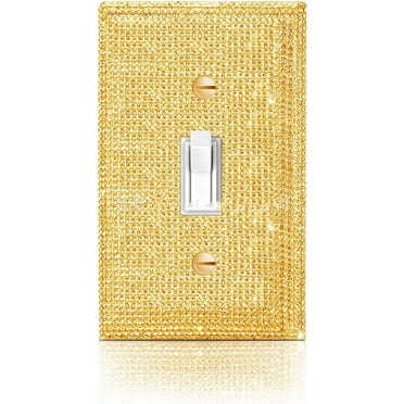 Gold Bling Wall Plate Cover,Rhinestone Light Switch Cover,Shiny Light Switch Cover,Sparkle Crystal Rhinestones Wall Plate Cover,Shiny Wall Plate Cover