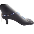 thumbnail image 1 of Gold Blue Glass Beads Foot Chain Anklet Jewelry, Barefoot Sandals Set, 1 of 5