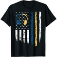 thumbnail image 1 of Gold Blue Line 911 Police Dispatcher First Responder T-Shirt, 1 of 4