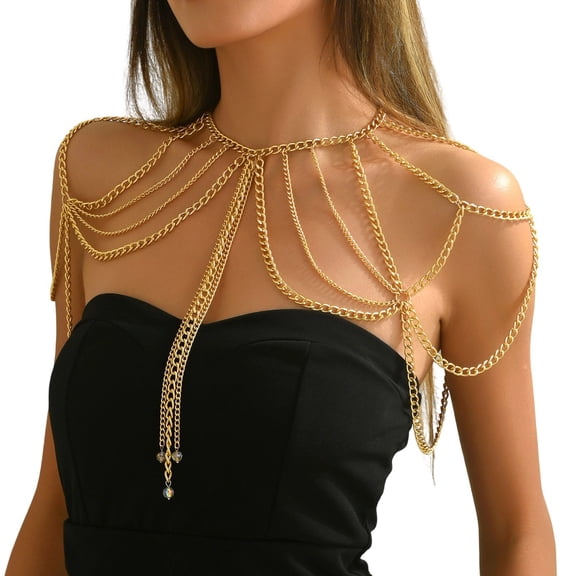 Gold Body Chains For Women Sexy Layered Belly Waist Chain Bikini Bra Chain Summer Beach Rhinestone Body Jewelry