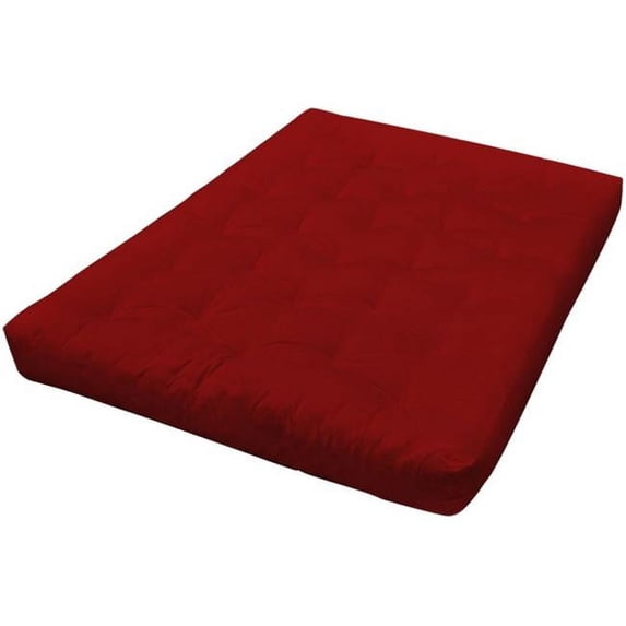 Gold Bond 604 4 in. All Cotton 39 x 54 in. Microfiber Futon Mattress, Burgundy