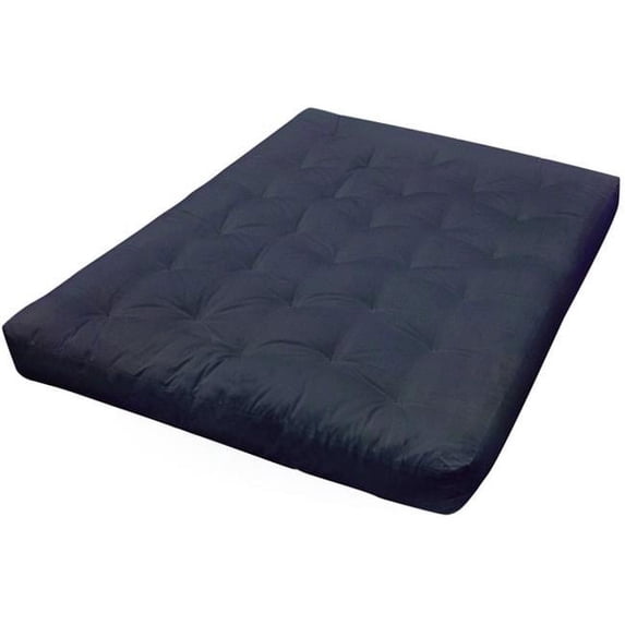 Gold Bond 613 8 in. wool wrap Microfiber Futon Mattress, Blue - Queen