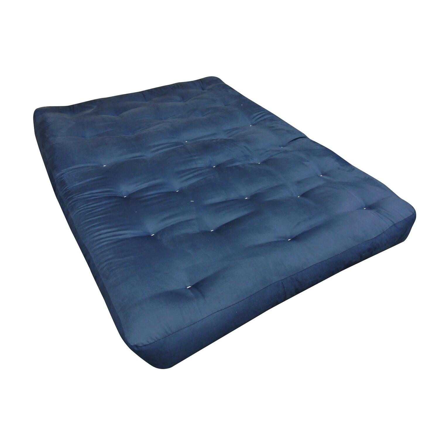 Twin Blue Cotton and Microfiber Futon Mattress