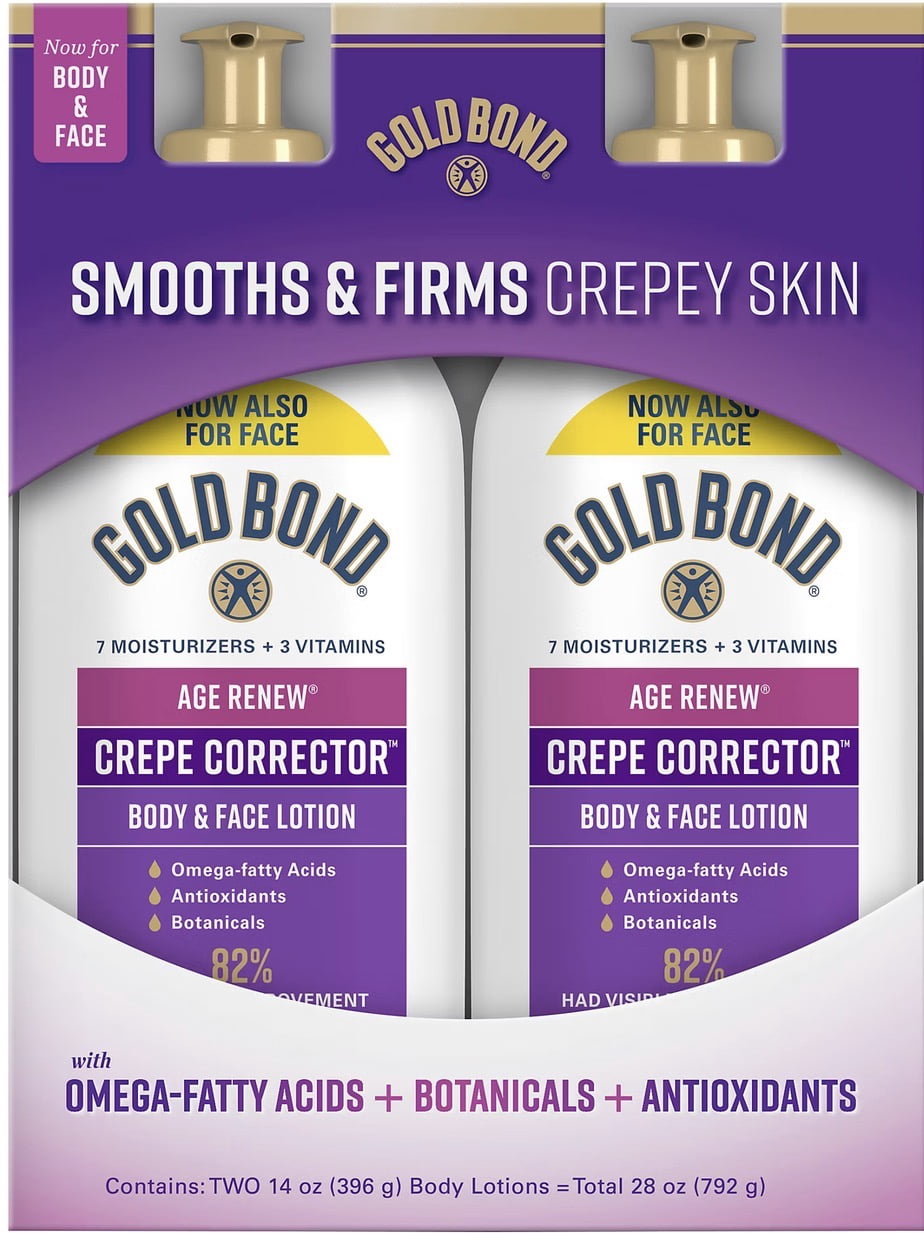 Gold Bond Age Renew Crepe Corrector Body Lotion, Replenishing & Smoothing Formula, 2 pk./ 14 oz.