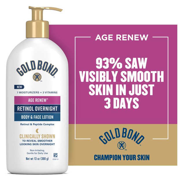 Gold Bond Age Renew Retinol Overnight Body & Face Lotion, 13 oz