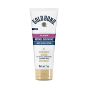 Gold Bond Age Renew Retinol Overnight Body and Face Lotion, Retinol Face and Body Lotion with Peptide Complex, 7 oz