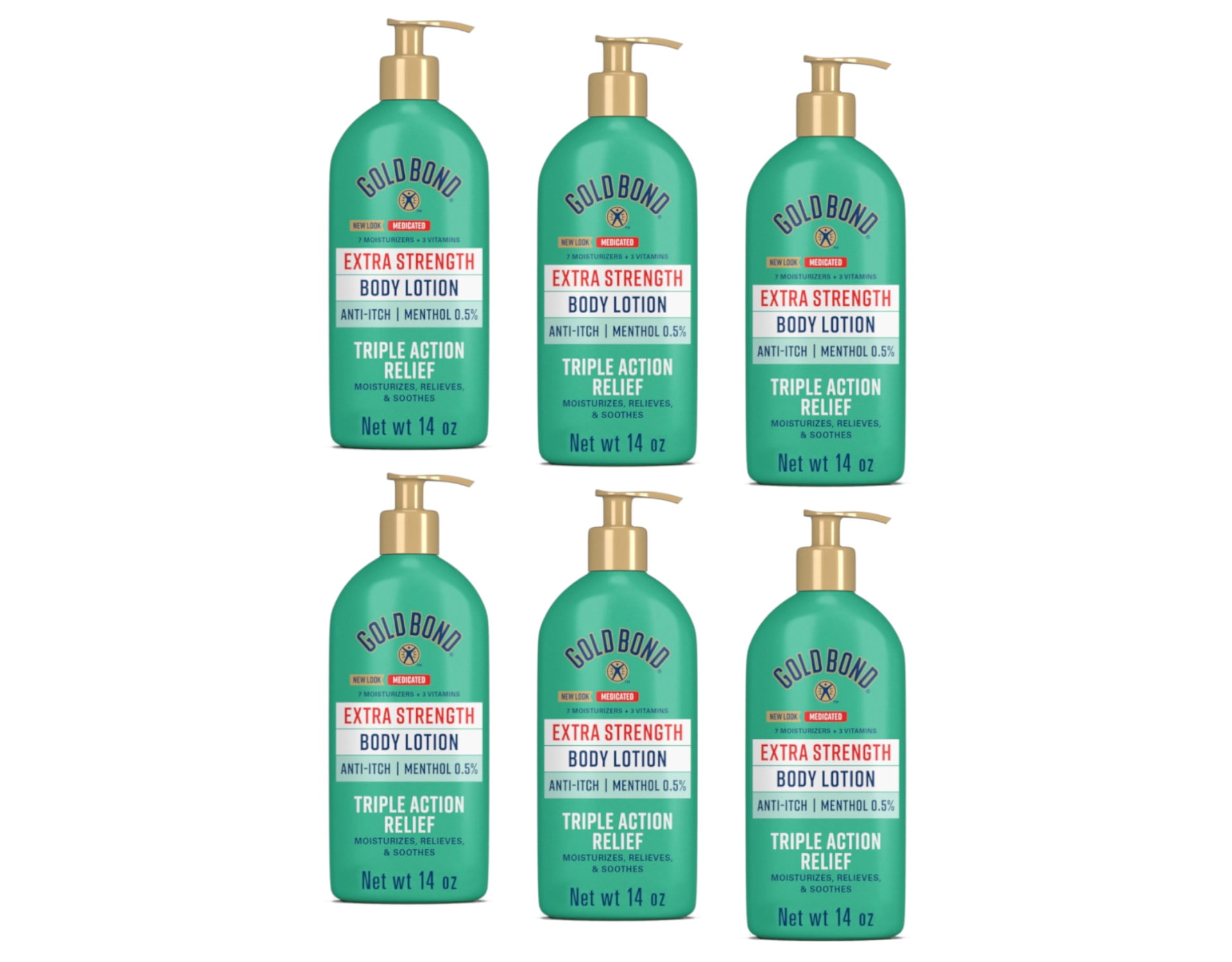 Gold Bond Body Lotion Medicated Extra Strength 14 oz (Pack of 6)