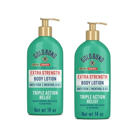 "Gold Bond Body Lotion Moisturizes Itchy Skin W/ Vitamin E, 14oz, 2-Pack"