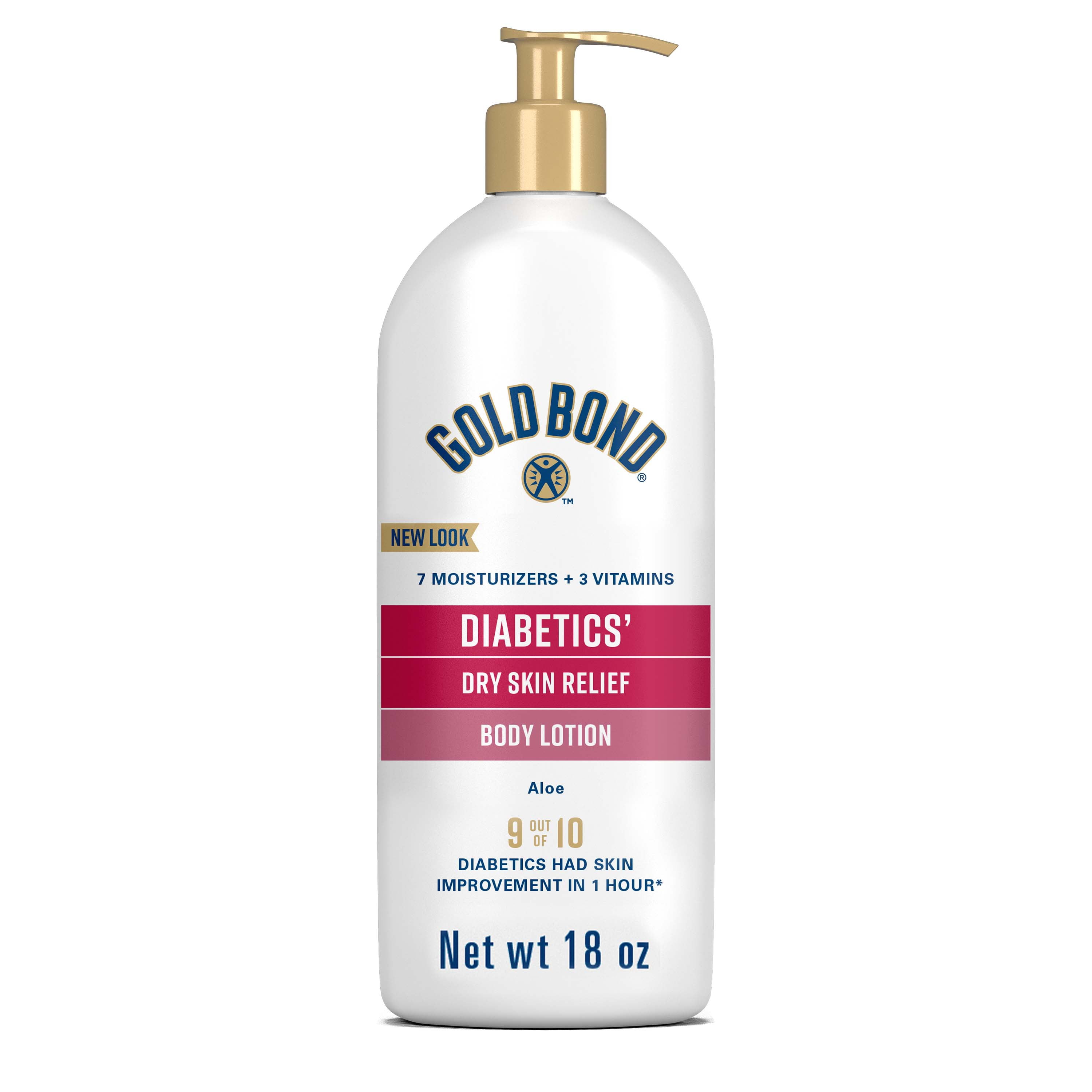 Gold Bond Diabetic Hand and Body Lotion &amp; Cream for Relieving Extra Dry Skin, 18 oz, As Seen on TikTok